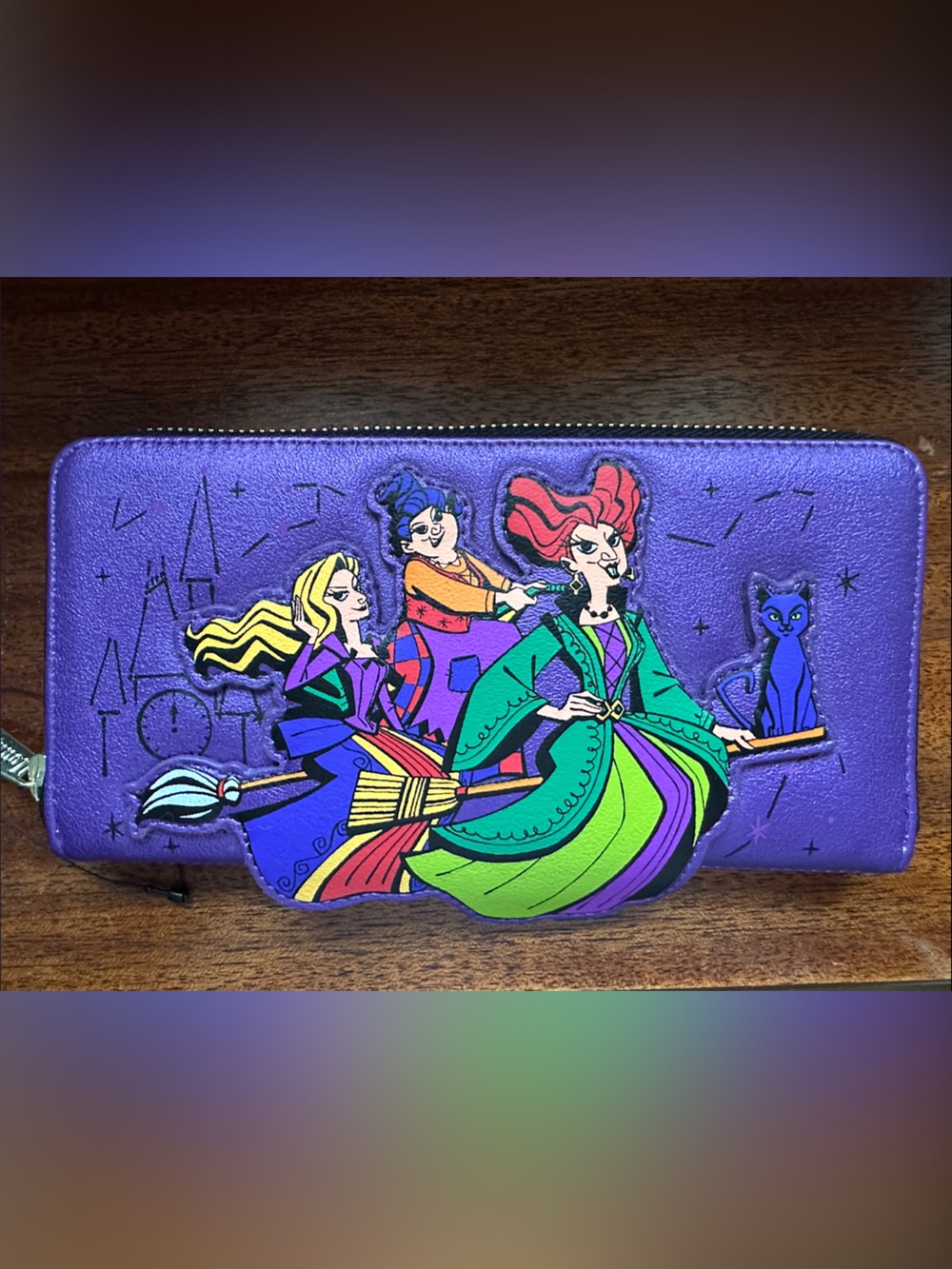 Loungefly Purple Hocus Pocus Trio Zip-Around Wallet